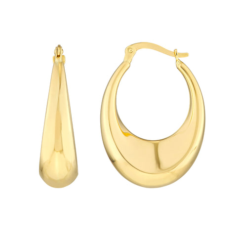 Graduated Puff Polished Hoop Earrings