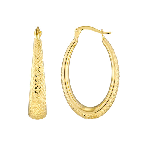 Graduated D/C Oval Hoop Earrings