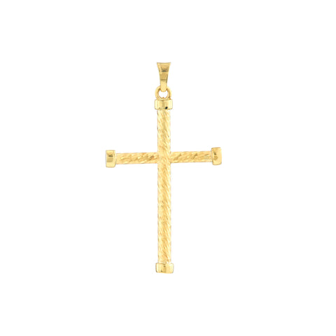 19mm Twisted Polished Cross Pendant