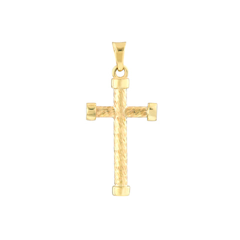 11mm Double Sided D/C Twisted Cross Pendant