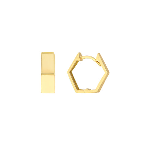 Pentagon Polished Hoop Earring