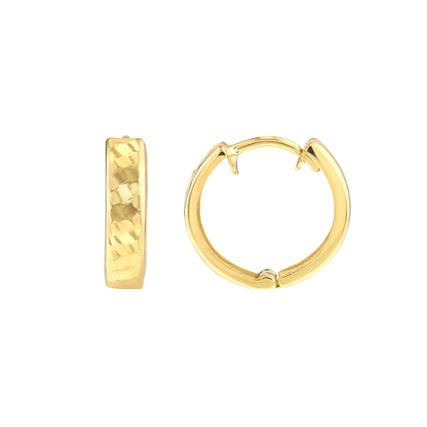 10mm DC Pattern Round Hoop Earring