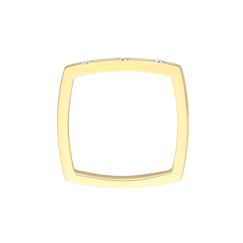 Bold Diamond Square Band Ring