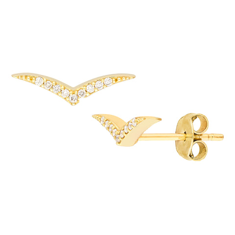 Diamond Wing Micro Stud Earrings