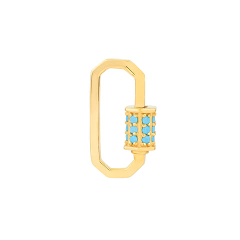 Simulated Turquoise Carabiner Clasp