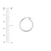 2mm x 20mm Diamond-Cut Hoop Earrings