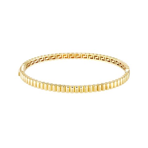 Ribbed Hinge Bangle Bracelet