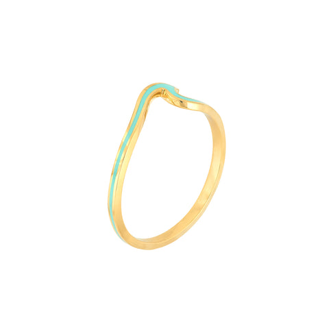 Lt.Turquoise Enamel Wave Ring