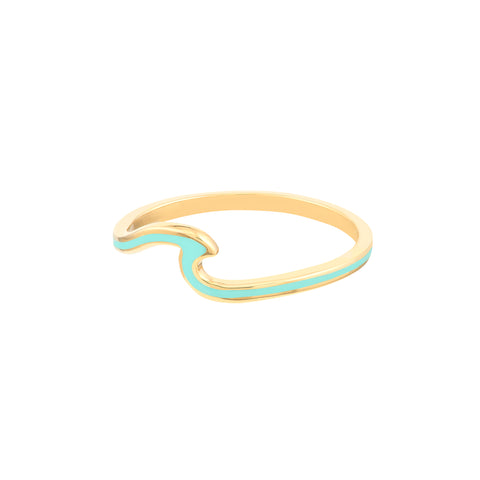 Lt.Turquoise Enamel Wave Ring