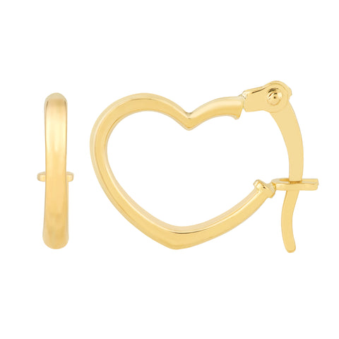 Tilted Heart Mini Hoop Earrings