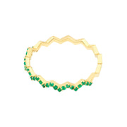 Emerald Stones Zig Zag Ring