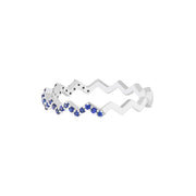 Sapphire Stones Zig Zag Ring