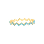 Lt.Turquoise Stone Zig Zag Ring