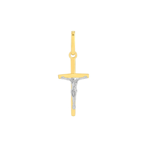 Two Tone Cross with Crucifix Pendant