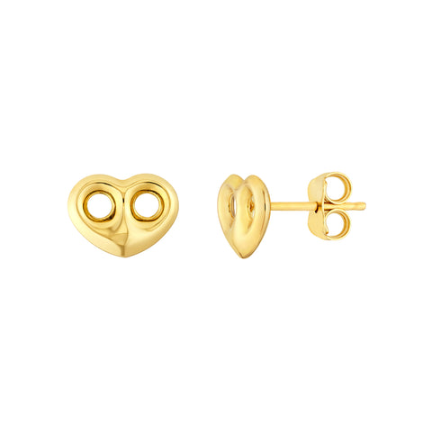 Heart Puff Mariner Stud Earrings