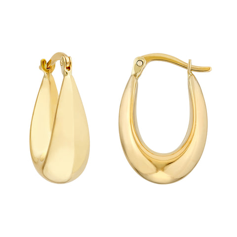 Oval Teardrop Hoop Earrings