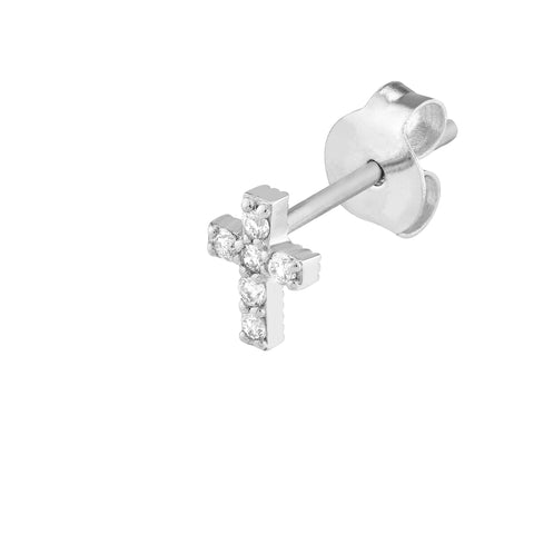 1/10tcw Diamond Cross Stud Earrings