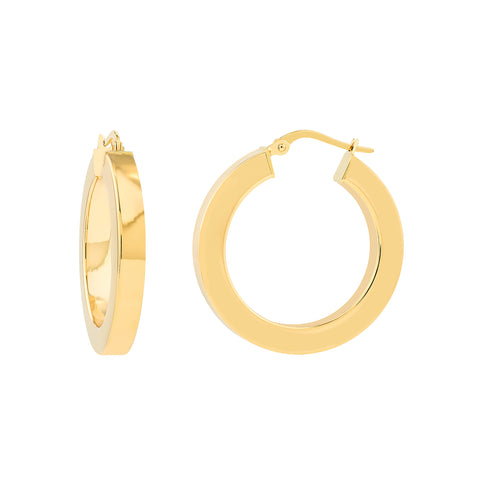 20mm Round Square Tube Hoop Earrings