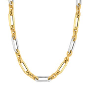 Two Tone (3+1) Paper Clip Brushed Polished Chain