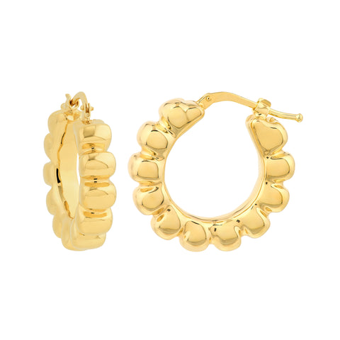 Puff Scalloped Hoop Earrings