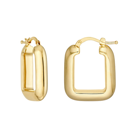 Puffy Square Shape Hoop Earrings