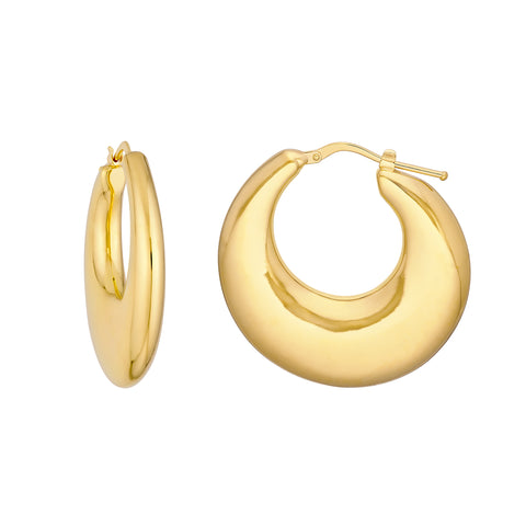 Small Graduated Puffed Hoop Earrings