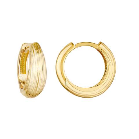 Fluted Polished Round Hoop Earrings