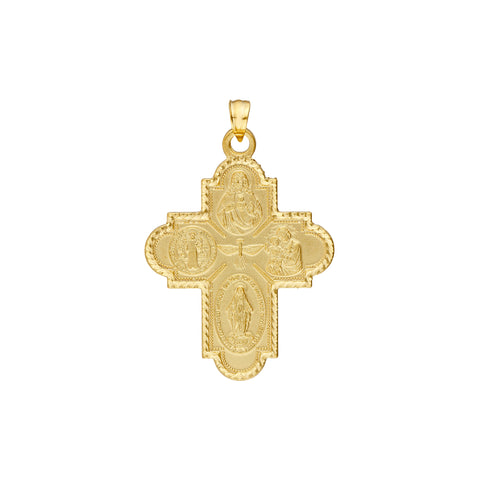 4 Way Double Sided Medal Cross Pendant