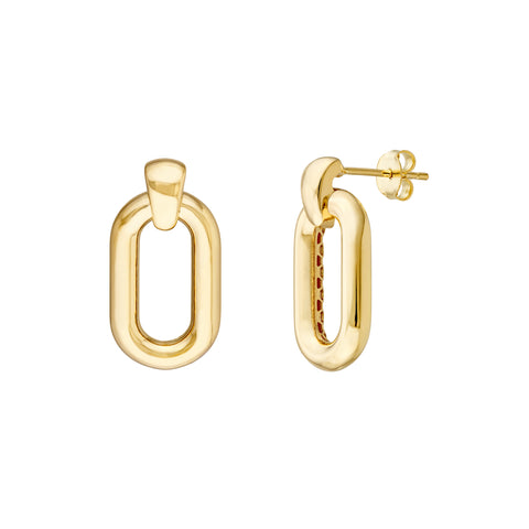 Oval Door Knocker Hoop Earrings