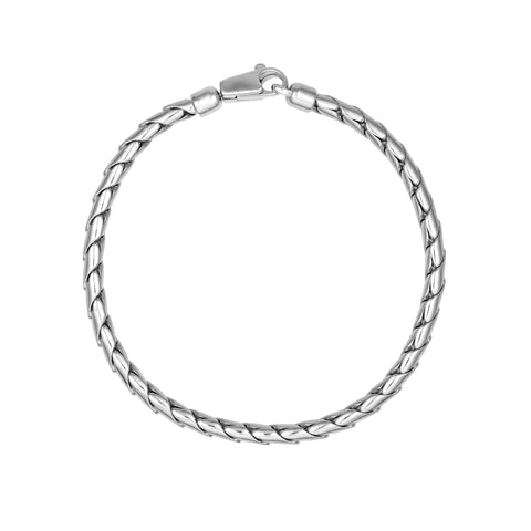 Sterling Silver 3.75mm Round Hammered Curb Chain Bracelet