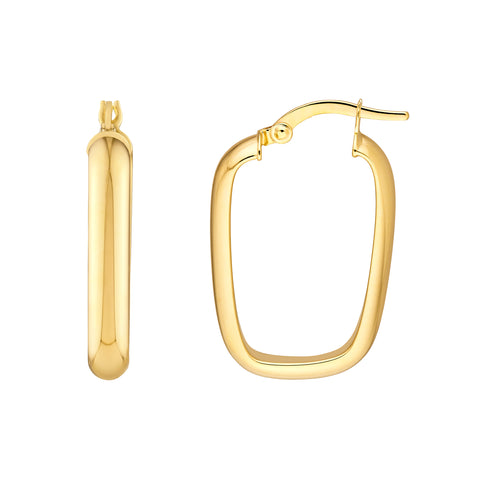 Polished Rectangle Hoop Earrings