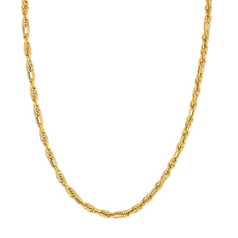 Polished Textured (2+1) Link Chain