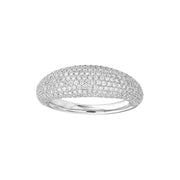 Diamond Pave Dome Ring (White Gold)