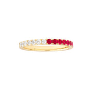 50/50 Ruby & Diamond Stackable Band