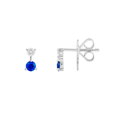 Diamond & Sapphire Stud Earrings (1/8tcw)