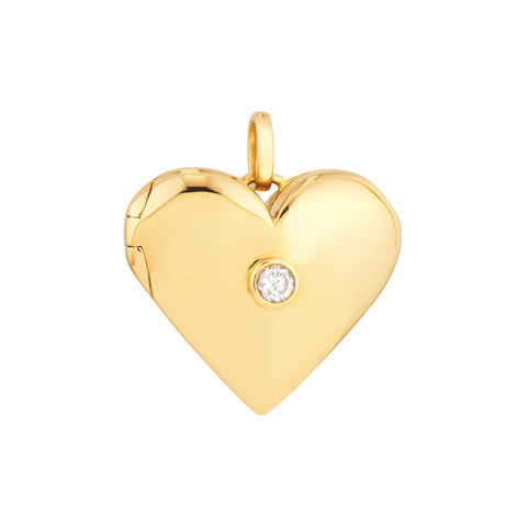 Diamond Puff Heart Locket (1/10tcw)