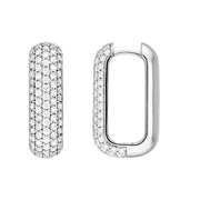 5 Row Pave Diamond Paper Clip Earrings (1-1/2tcw)