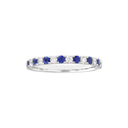 Sapphire & Diamond Stackable Band