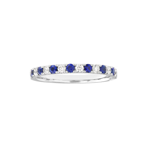 Sapphire & Diamond Stackable Band