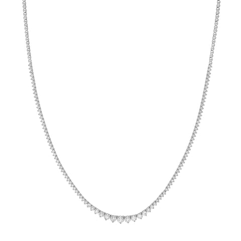 Diamond Graduated Half Tennis Necklace (3tcw)