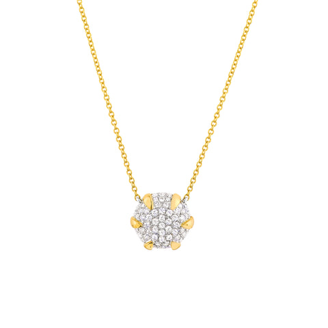 Diamond Pave Round Pendant Necklace