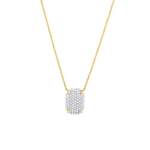 Diamond Pave Rectangle Pendant Necklace