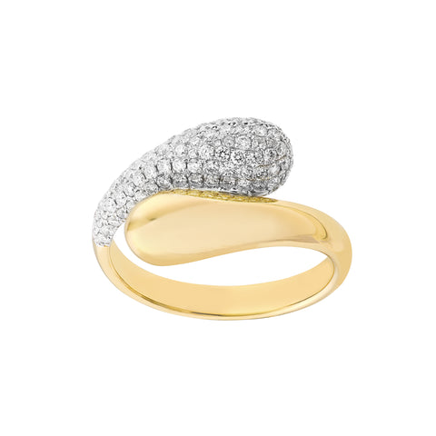 Teardrop Diamond Bypass Ring