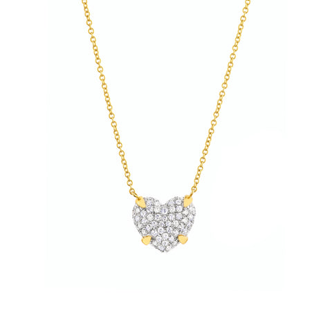 Diamond Pave Heart Pendant Necklace (1/2tcw)