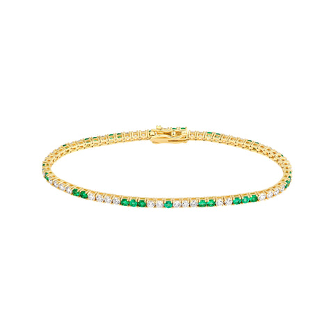 Diamond & Emerald Tennis Bracelet (2-1/3tcw)