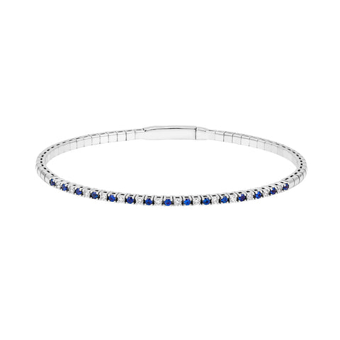 Sapphire & Diamond Flexi Tennis Bangle (3/4tcw)