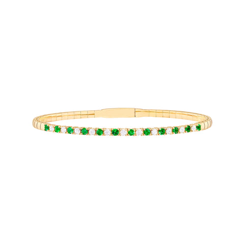 Emerald & Diamond Flexi Tennis Bangle (1/2tcw)