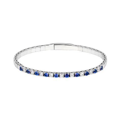 Sapphire & Diamond Flexi Tennis Bangle (1-3/4tcw)