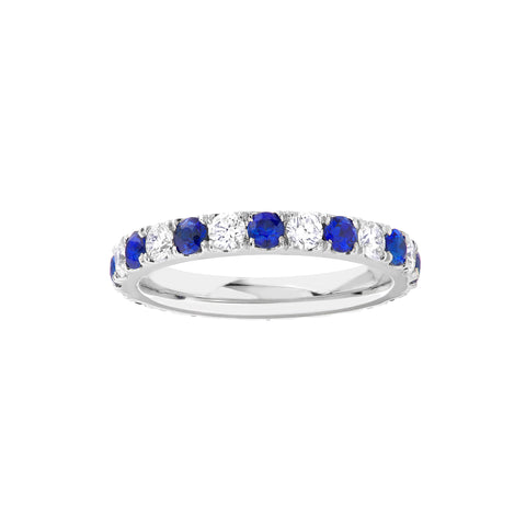 Sapphire & Diamond Eternity Band (1-1/2tcw)