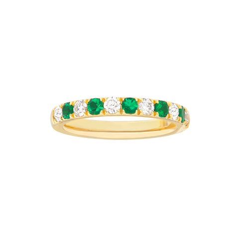 Emerald & Diamond Half Eternity Band (3/8tcw)